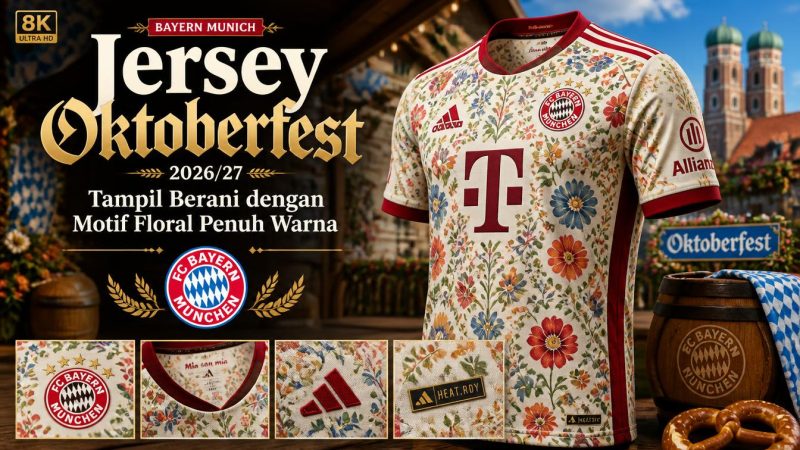Jersey Oktoberfest Bayern Munich 2026/27 Tampil Berani dengan Motif Floral Penuh Warna