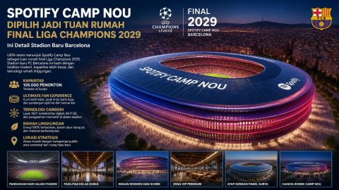 Spotify Camp Nou Dipilih Jadi Tuan Rumah Final Liga Champions 2029, Ini Detail Stadion Baru Barcelona
