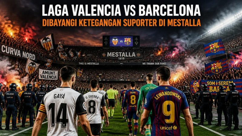 Laga Valencia vs Barcelona Dibayangi Ketegangan Suporter di Mestalla